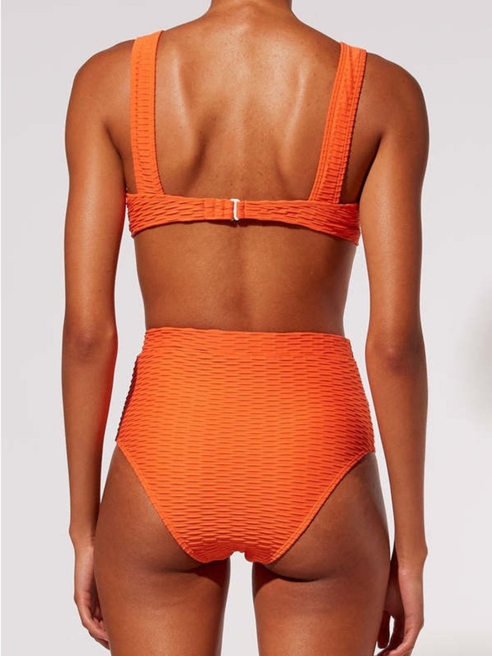 SOLID & STRIPED Lilo Bikini in Chain Rib Pumpkin Size Large - Picture 3 of 7